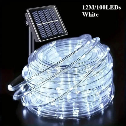 Solar LED Rope String Lights Waterproof Tube For Outdoor Garden Lighting 7