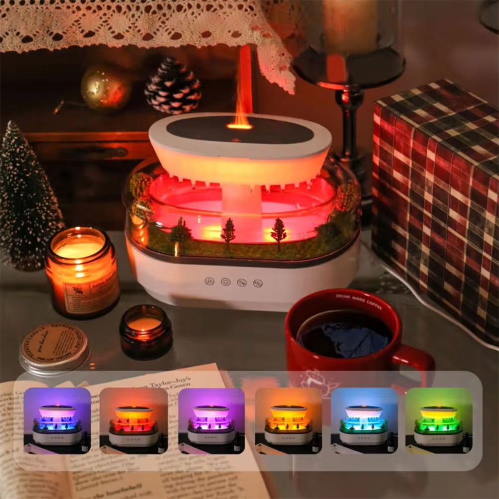 Rain Cloud Cool Mist Humidifier  Essential Oil Diffuser With 7Color Night Light  Micro Landscape De 4