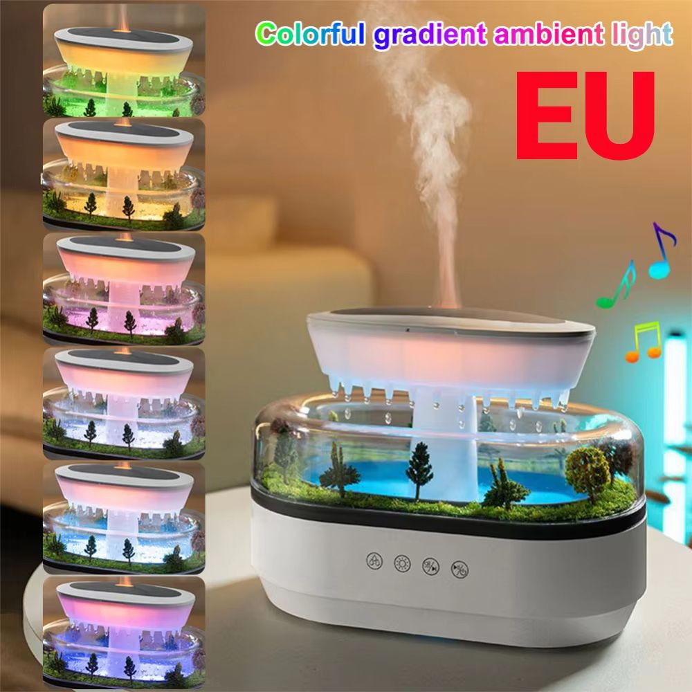 Rain Cloud Cool Mist Humidifier  Essential Oil Diffuser With 7Color Night Light  Micro Landscape De 8