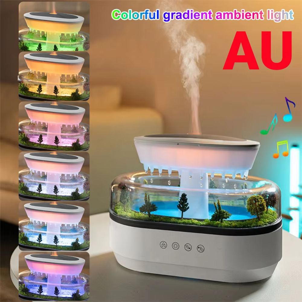 Rain Cloud Cool Mist Humidifier  Essential Oil Diffuser With 7Color Night Light  Micro Landscape De 10