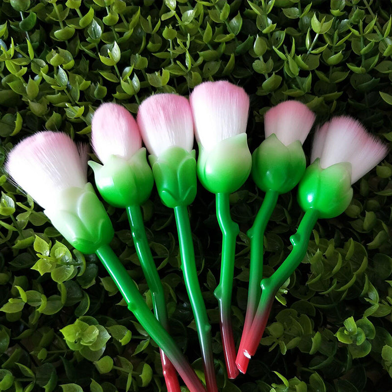 6pcs Rose Flower Makeup Brush Set, Professional Face Foundation Colour Powder Eye Shadow Cosmetic Blush Brushes