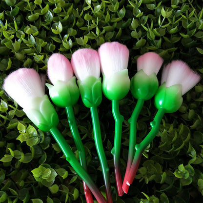 6pcs Rose Flower Makeup Brush Set, Professional Face Foundation Colour Powder Eye Shadow Cosmetic Blush Brushes