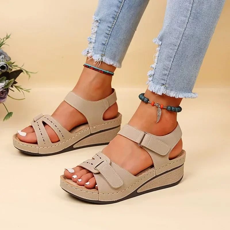 Women Soft Slip On Open Toe Sandal Lightweight Walking Footwear 2