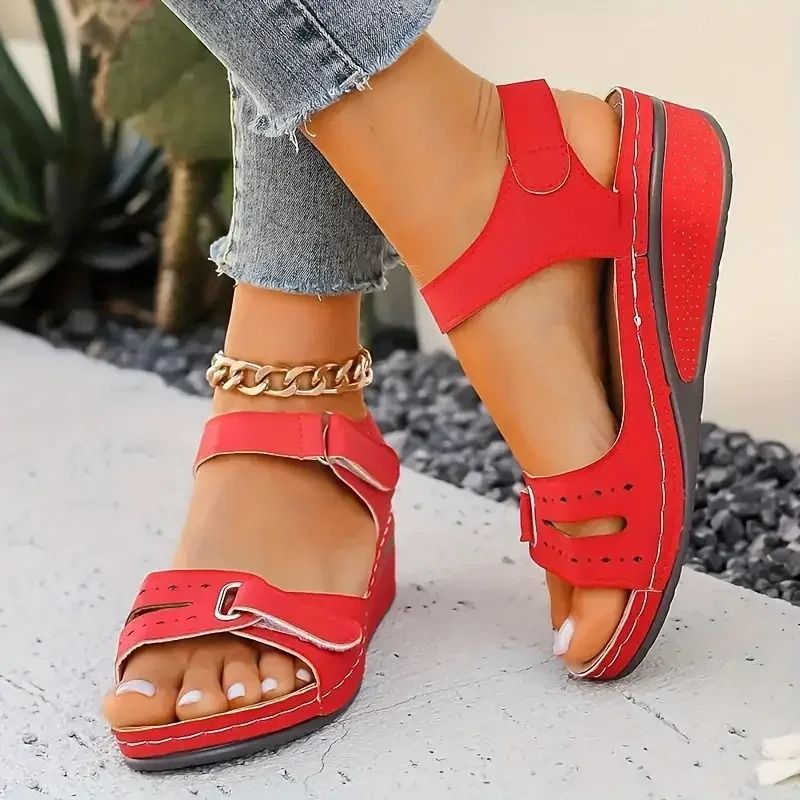 Women Soft Slip On Open Toe Sandal Lightweight Walking Footwear 11