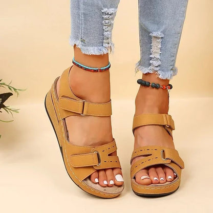 Women Soft Slip On Open Toe Sandal Lightweight Walking Footwear 3
