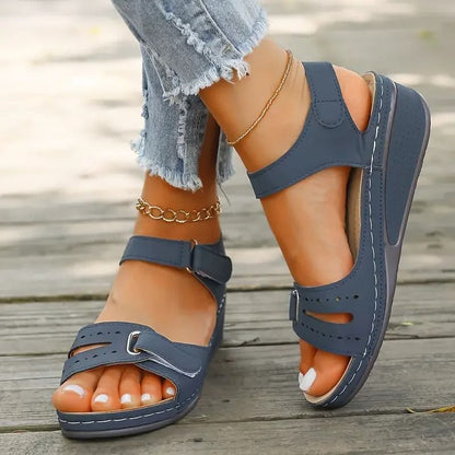 Women Soft Slip On Open Toe Sandal Lightweight Walking Footwear 8