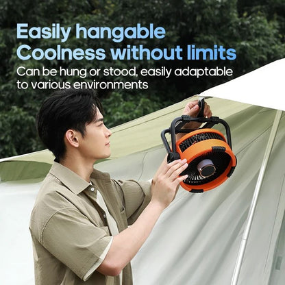 Multifunctional Camping Fan With Rechargeable Battery LED Light And Power Bank 5