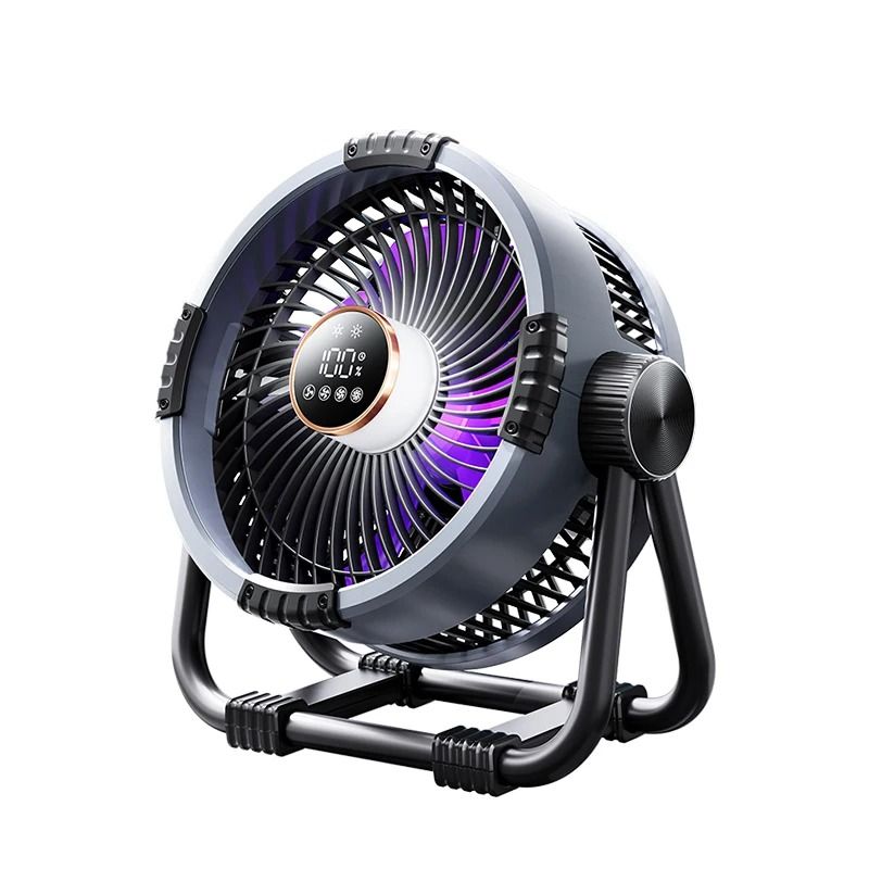 Multifunctional Camping Fan With Rechargeable Battery LED Light And Power Bank 7