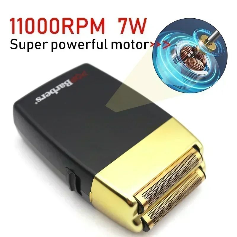 Professional Electric Beard Trimmer Double Foil Shaver With USB Charging 2