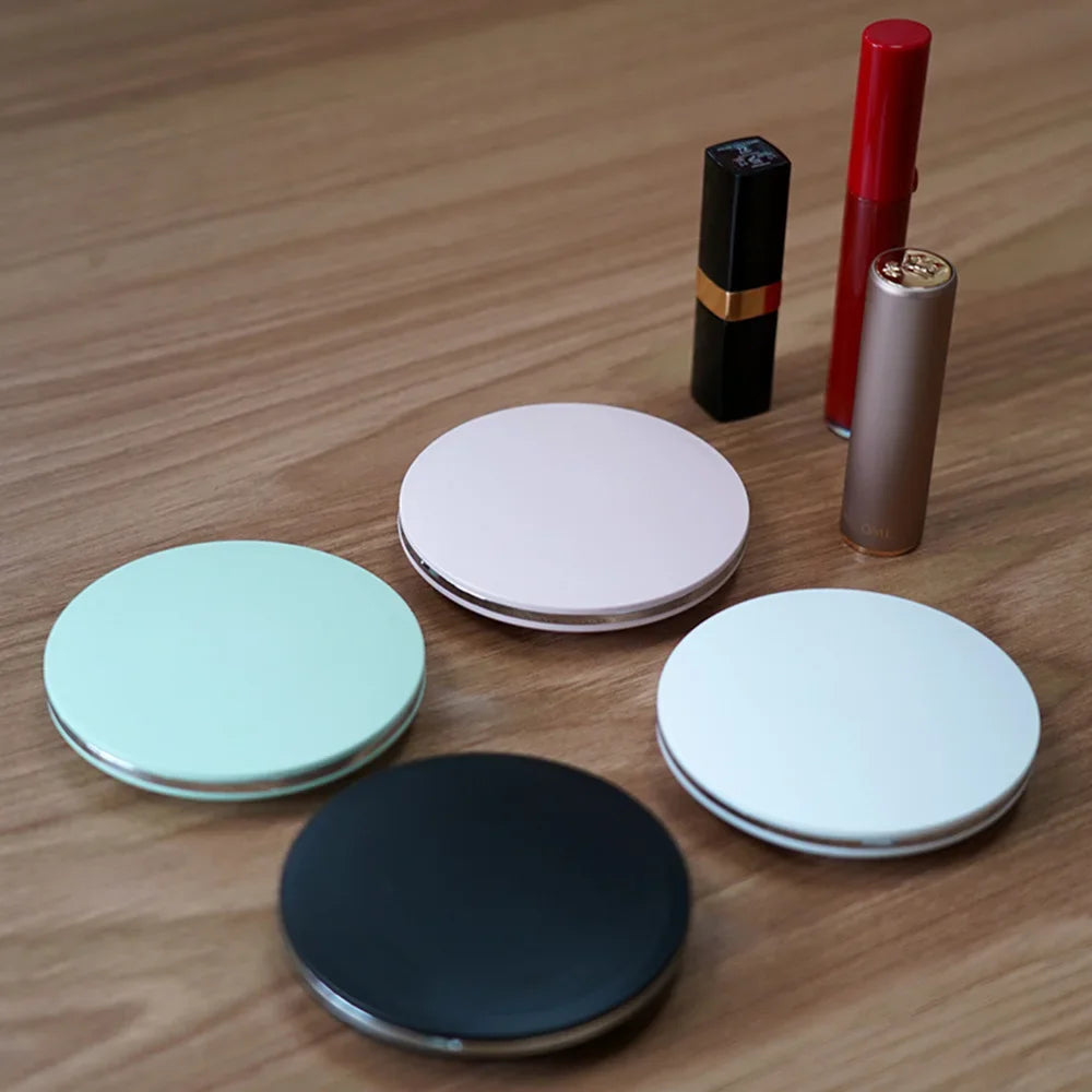 Portable LED Makeup Mirror Handheld Pocket Compact Dual Sided Mirror With 5x Magnification USB Rech