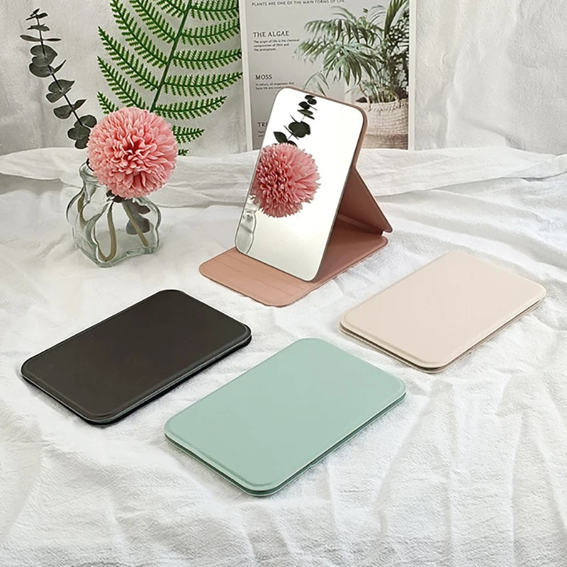 Highquality Portable Pocket Makeup Mirror Woman MINI Folding Makeup Mirror Single Side Creative Sol 2