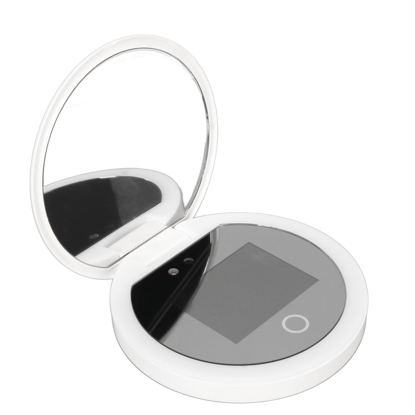 Travel Makeup UV Mirror Sunscreen Testing Camera with Light, 2X Magnification, 3.5in Compact Pocket Size