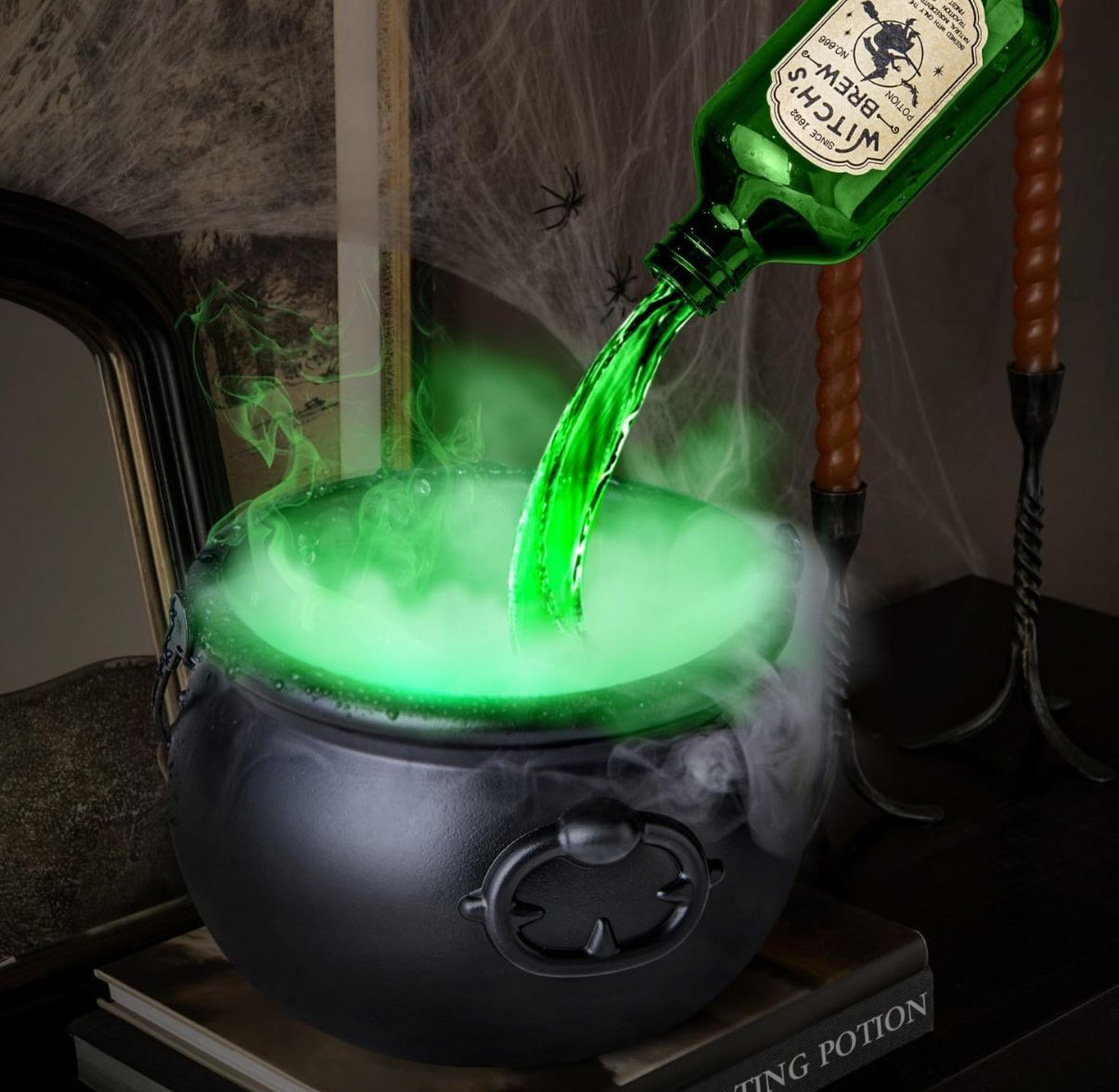 Halloween Black Wizard Bowl Magic, Floating Potion Bottle Diffuser, Indoor Home Bar, Party Horror Ghost Props Decoration