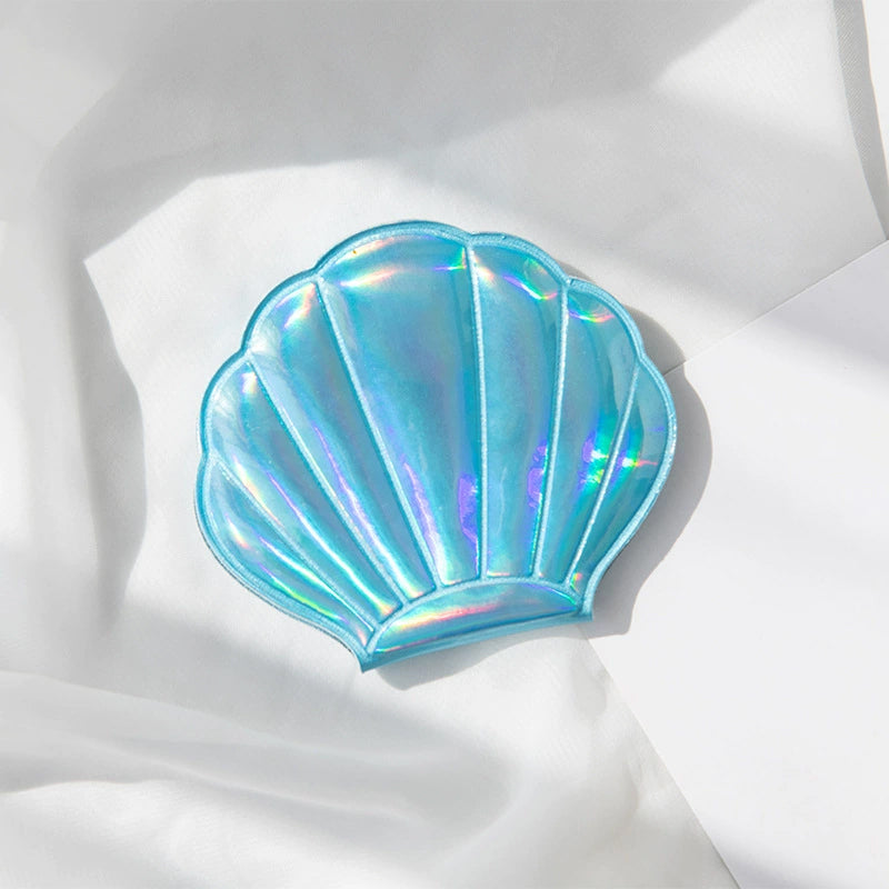 Portable Color Shell Shape Makeup Mirror Double Sided Magnifying Mirror Travel Beauty Cosmetic Tool 8