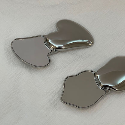 Mini Heart-Shaped Handheld Makeup Mirror, Double-Sided Portable Small Mirror, Cute Foldable Makeup Repair Mirror