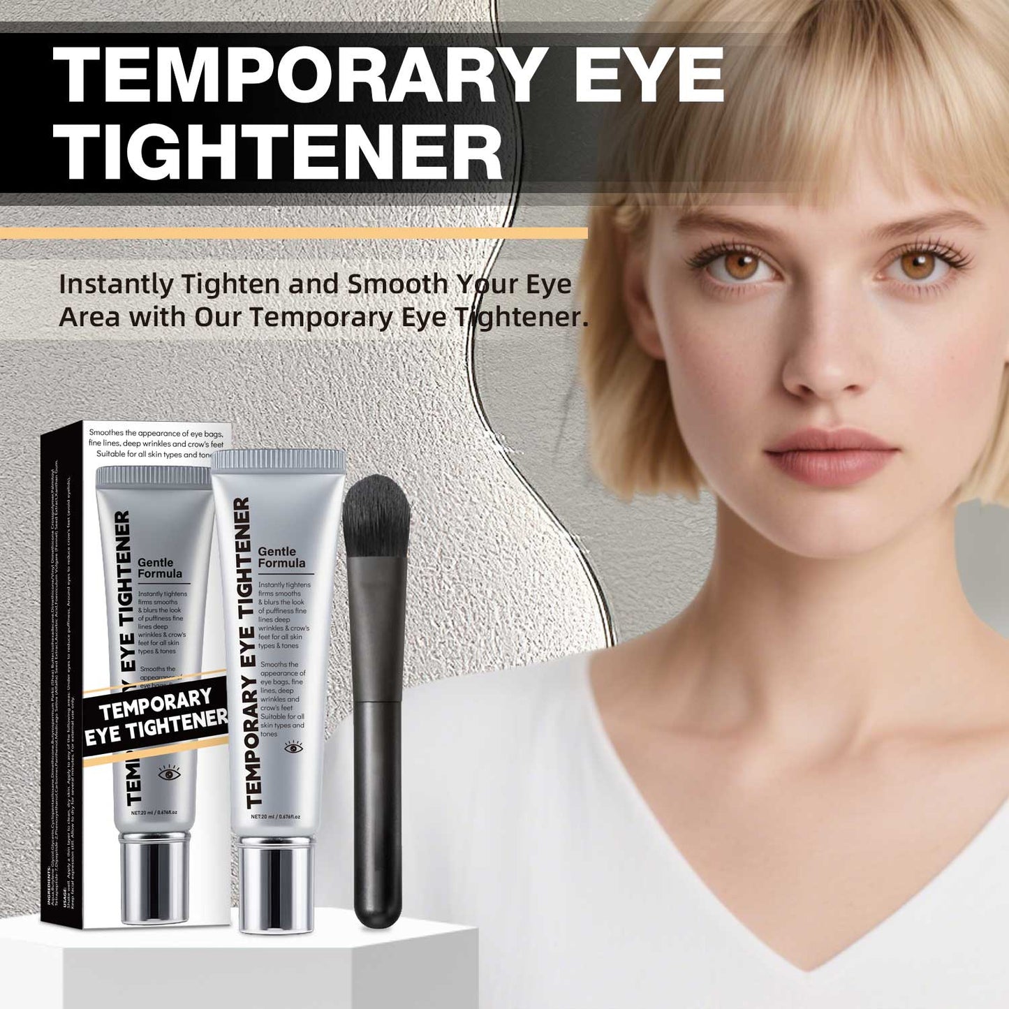 Instant Eye Firming Cream 20ML, Temporary Eye Tightener, Smooth Fine Line Facial Makeup Primer, Gentle Eye Care
