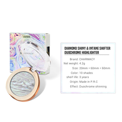 Duochrome Highlighter Pigment, Glitter Long-lasting Multichrome, Professional Makeup Cosmetic for Women
