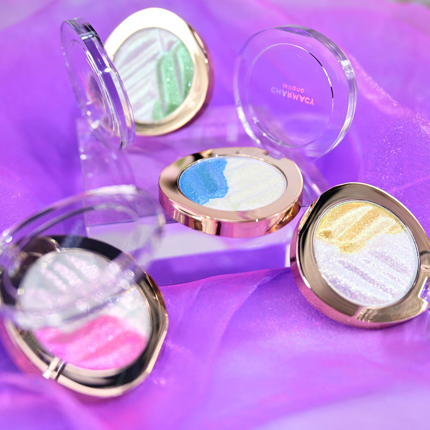 Duochrome Highlighter Pigment, Glitter Long-lasting Multichrome, Professional Makeup Cosmetic for Women