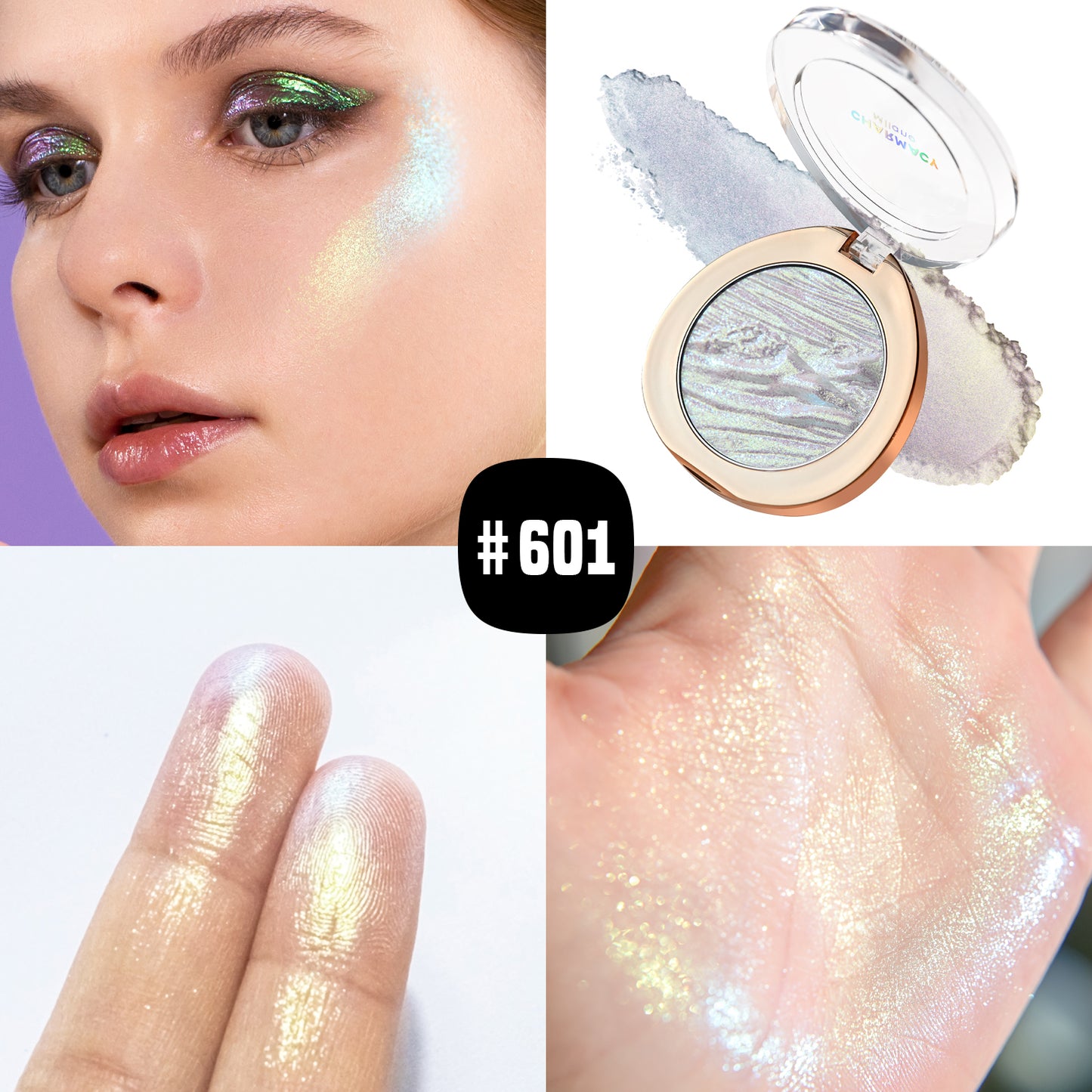 Duochrome Highlighter Pigment, Glitter Long-lasting Multichrome, Professional Makeup Cosmetic for Women