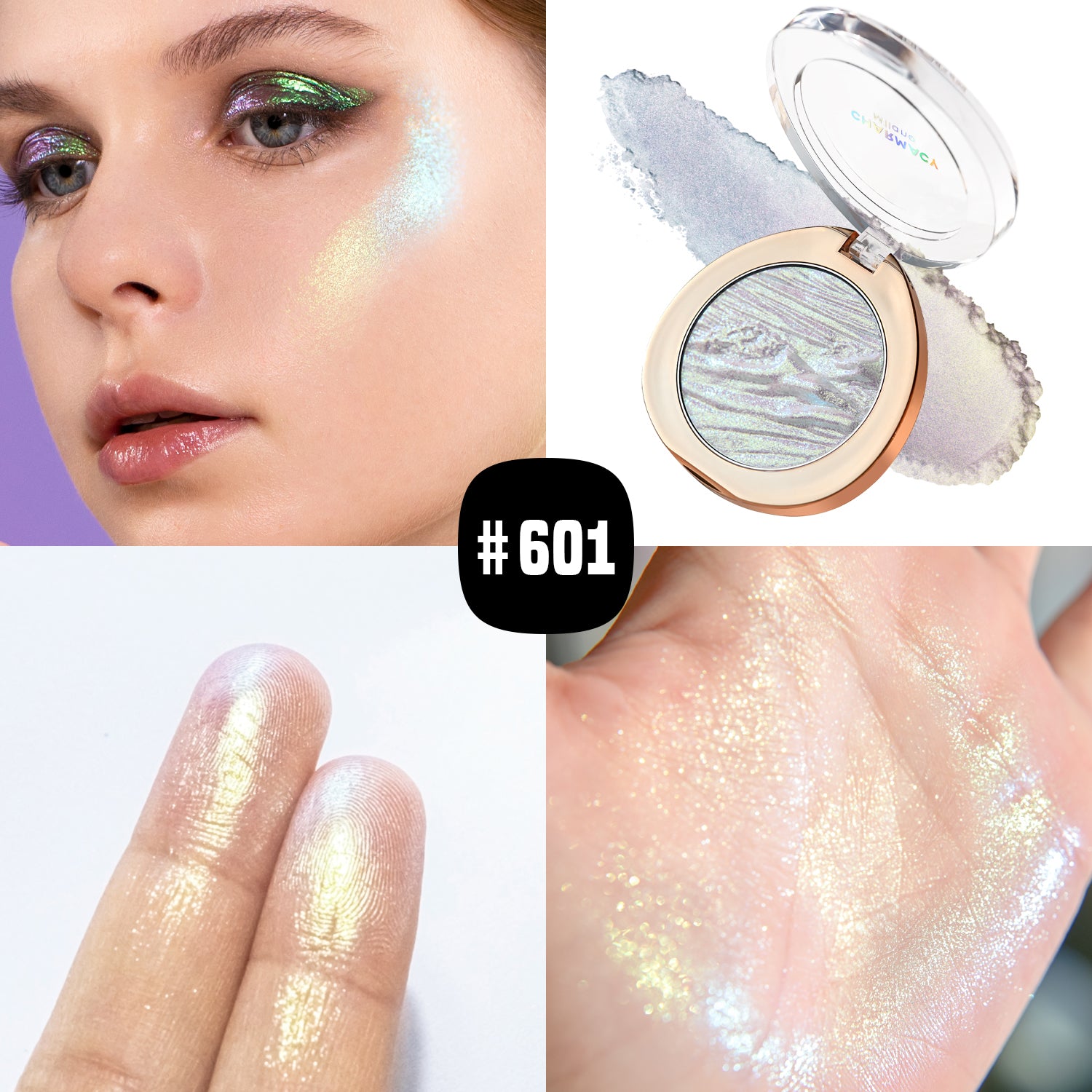 Duochrome Highlighter Pigment, Glitter Long-lasting Multichrome, Professional Makeup Cosmetic for Women
