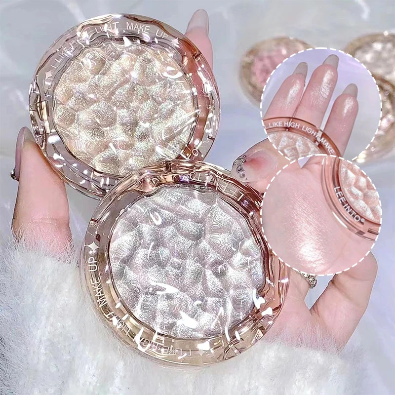 Glitter Highlight Contour Palette, High Gloss Powder, Natural Gloss Contour Concealer, Long-Lasting Light