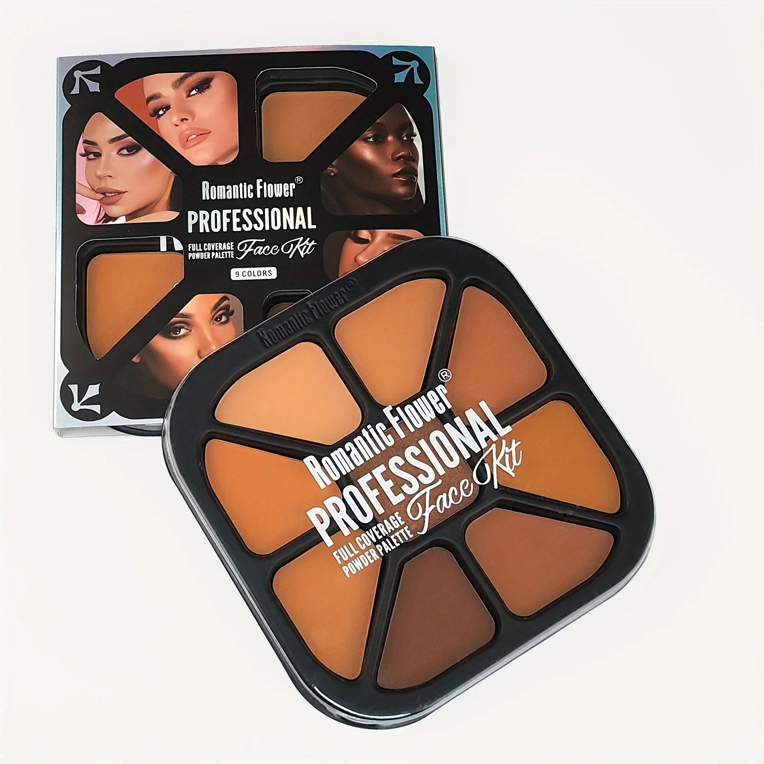 Matte 9 Colors Finishing Powder Palette, Natural Highlighting Makeup, Waterproof Sweatproof Concealer Beauty Cosmetics