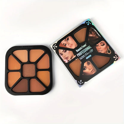 Matte 9 Colors Finishing Powder Palette, Natural Highlighting Makeup, Waterproof Sweatproof Concealer Beauty Cosmetics