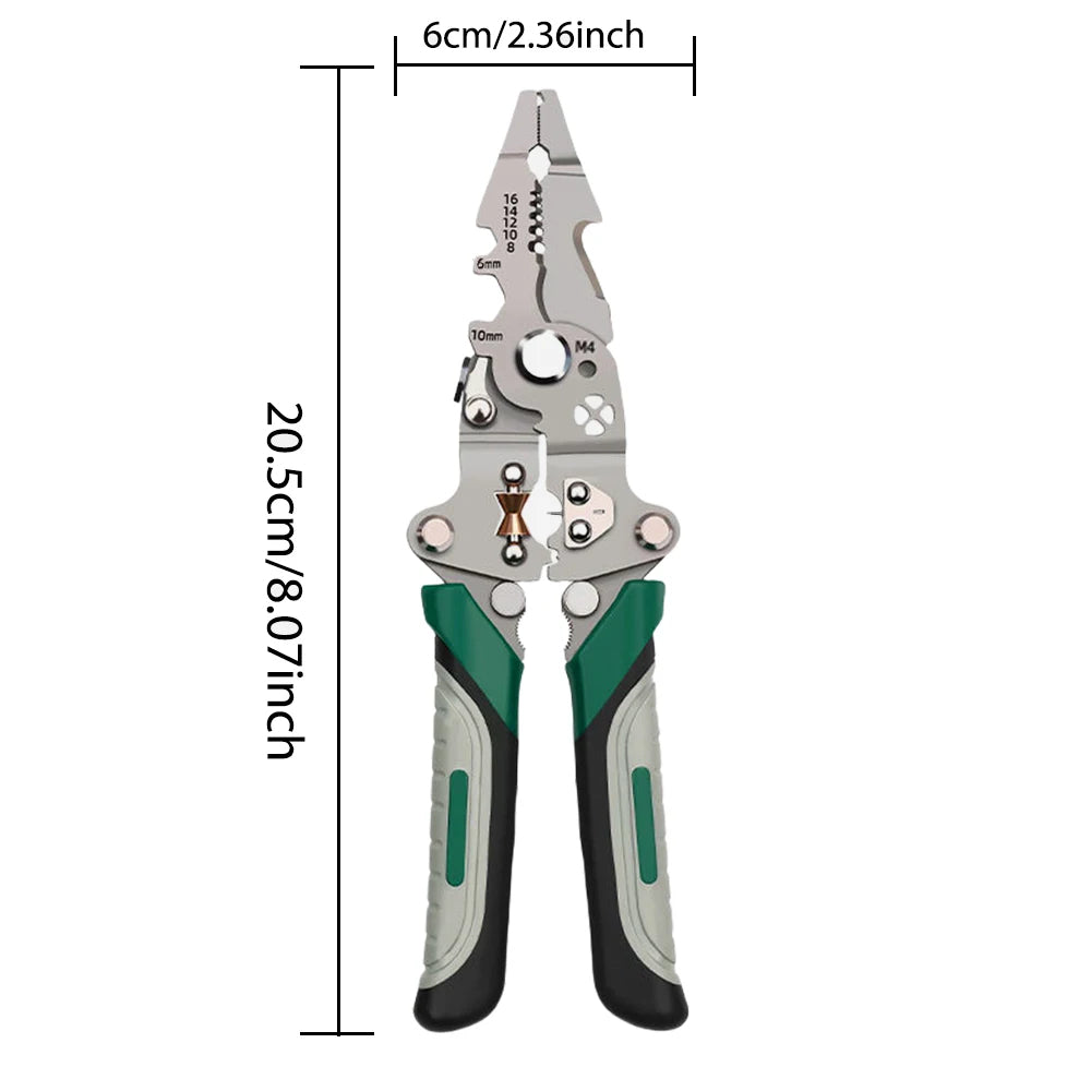 Foldable Wire Stripper, Pulley Design Multi Function Electrician Tool, Wire Splitter, Wire Winding, Pliers Crimping Tool