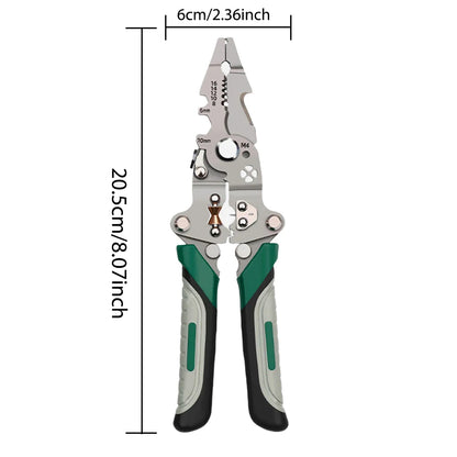 Foldable Wire Stripper, Pulley Design Multi Function Electrician Tool, Wire Splitter, Wire Winding, Pliers Crimping Tool