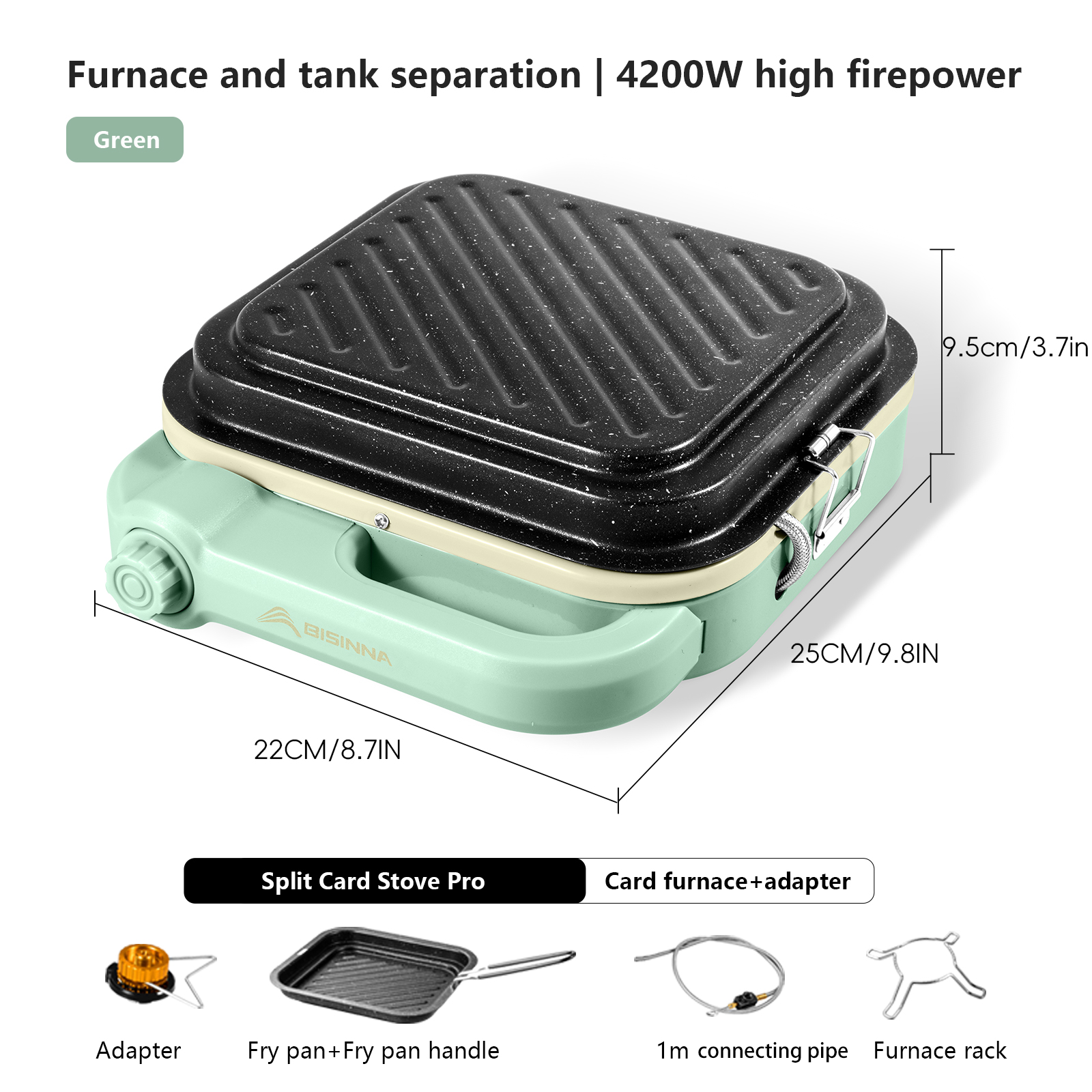 Portable BISINNA Camping Gas Stove High Firepower Split Cassette Furnace Outdoor Gas Burner for BBQ, Hiking, Picnic