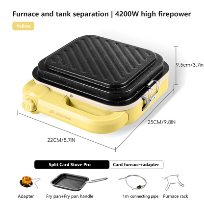 Portable BISINNA Camping Gas Stove High Firepower Split Cassette Furnace Outdoor Gas Burner for BBQ, Hiking, Picnic