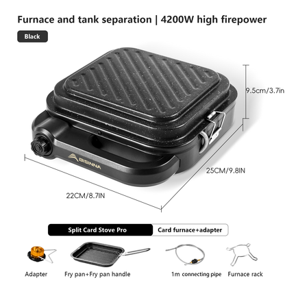 Portable BISINNA Camping Gas Stove High Firepower Split Cassette Furnace Outdoor Gas Burner for BBQ, Hiking, Picnic