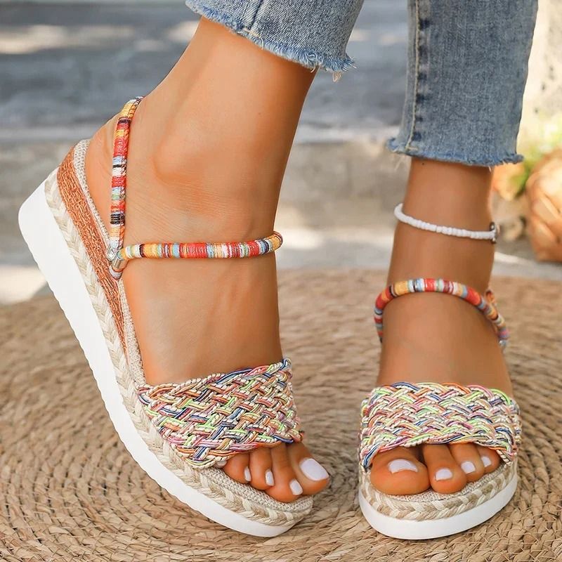 Women Bohemian Wedge Platform Sandals Plus Size Available 2