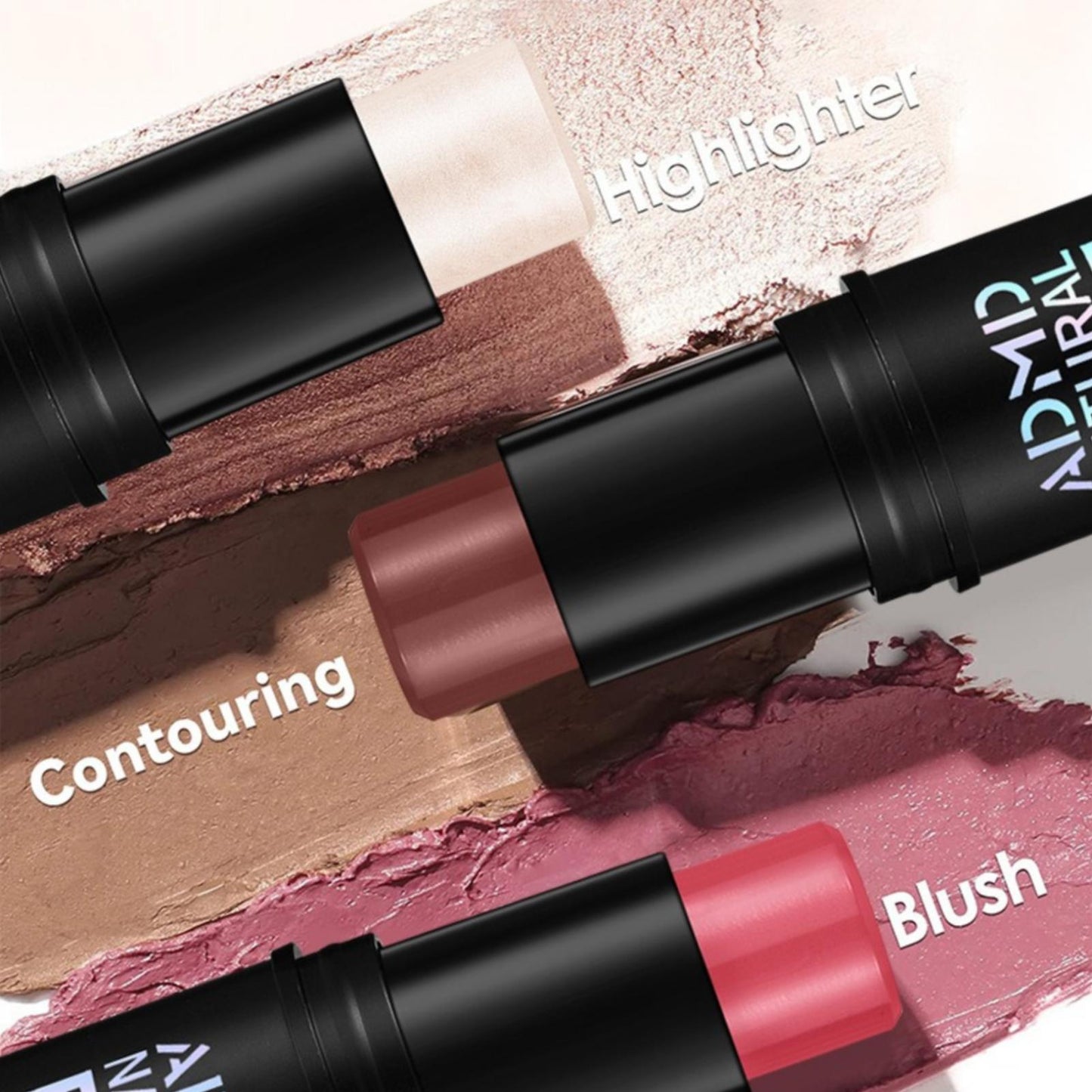 Contour Stick, Blush Stick, Highlight Stick, Shape Facial Contour, Brighten Light Color-Producing Makeup for Beginners