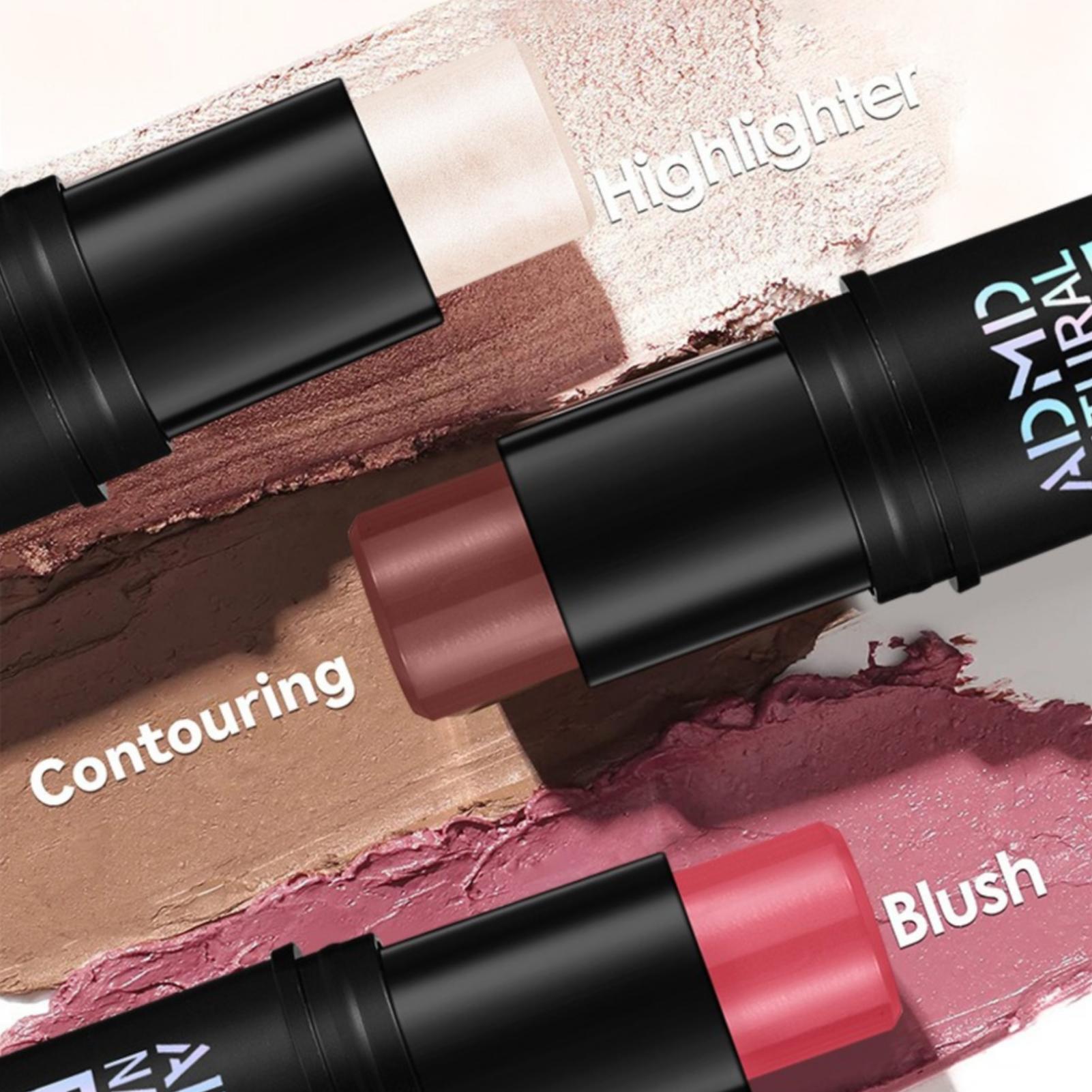 Contour Stick, Blush Stick, Highlight Stick, Shape Facial Contour, Brighten Light Color-Producing Makeup for Beginners