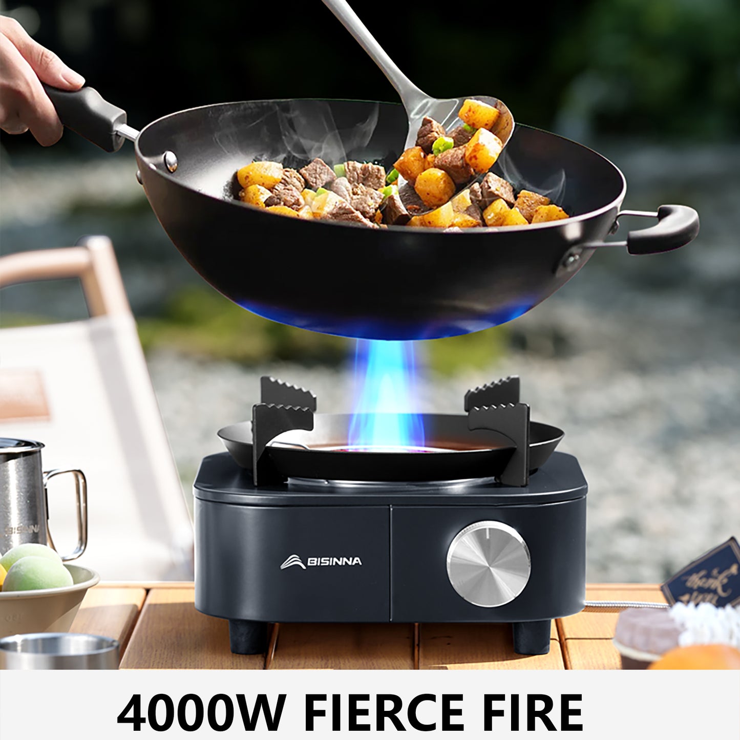 Portable BISINNA Infrared Stove High-Power Gas Burner Split Type Camping Stove Lightweight Outdoor Hiking Picnic Cooking
