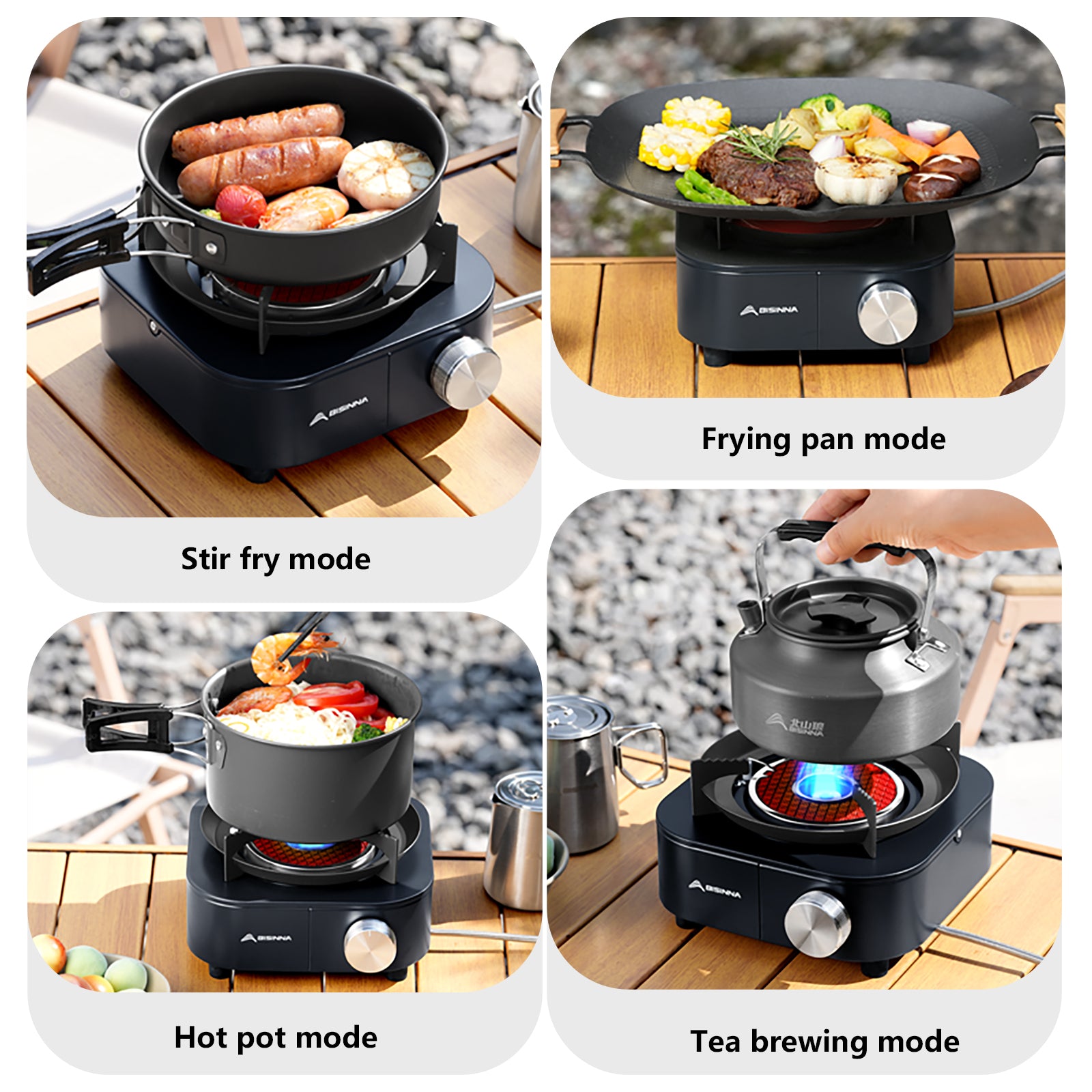Portable BISINNA Infrared Stove High-Power Gas Burner Split Type Camping Stove Lightweight Outdoor Hiking Picnic Cooking