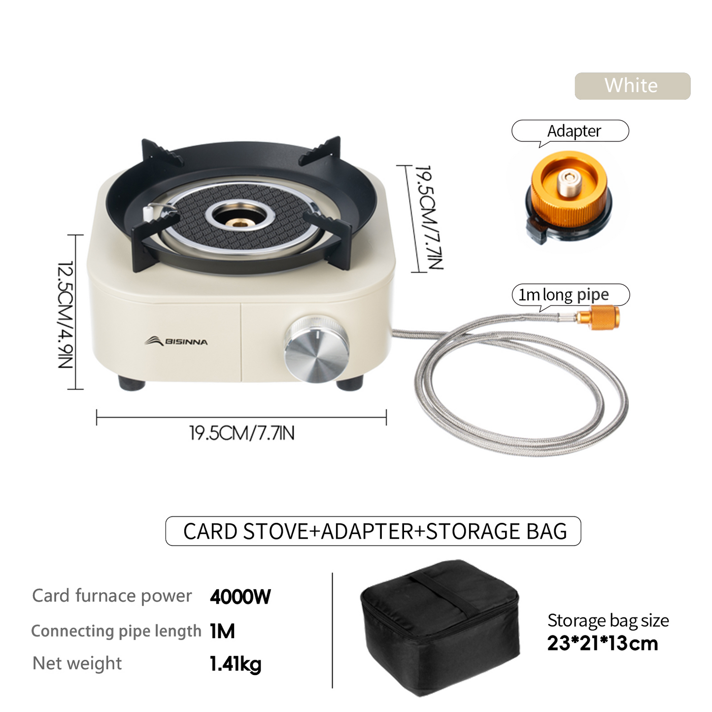 Portable BISINNA Infrared Stove High-Power Gas Burner Split Type Camping Stove Lightweight Outdoor Hiking Picnic Cooking
