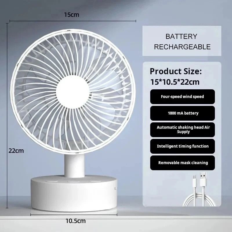 Rechargeable Portable Desktop Fan With Adjustable Speeds And Quiet Operation 6