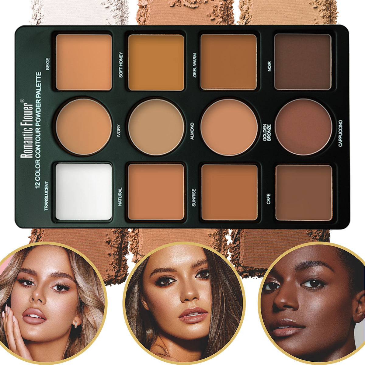 12 Colors Matte 3D Contour Highlight Brighten Women Cosmetics Pressed Powder Repair Tray Concealer  2