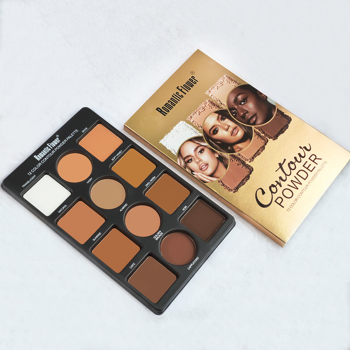 12 Colors Matte 3D Contour Highlight Brighten Women Cosmetics Pressed Powder Repair Tray Concealer  4