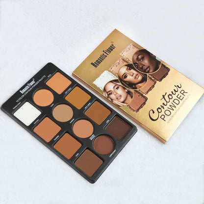 12 Colors Matte 3D Contour Highlight Brighten Women Cosmetics Pressed Powder Repair Tray Concealer  4