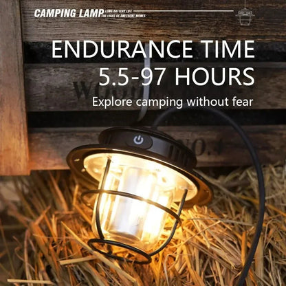 Waterproof Emergency Light Retro Portable Camping Lantern Stepless Dimmable Hanging Tent Lamp For O 4
