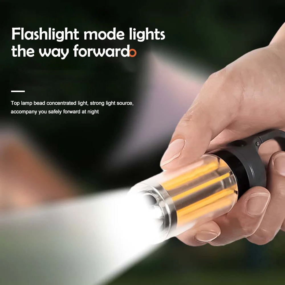 LED Rechargeable Flashlight Camping Lantern Bright Portable Waterproof Hiking Fishing Outdoor Hangi 2