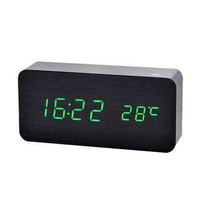 Wood Digital Alarm Clock With LED Temperature Display 8