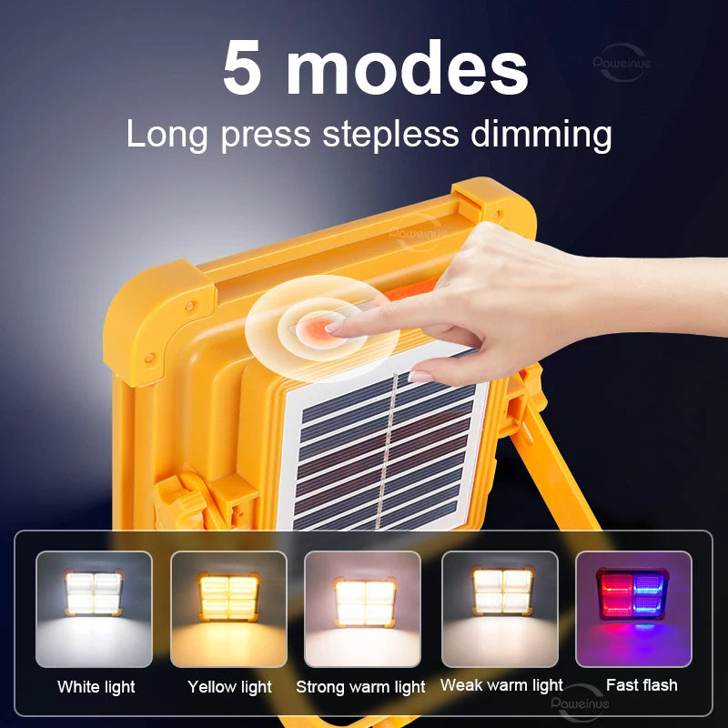 Solar Rechargeable Camping Lantern High Power Bank LED Tent Light Powerful Magnet Flashlight Repair 1