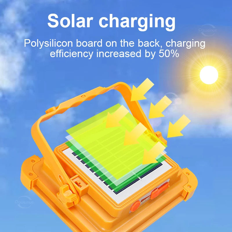 Solar Rechargeable Camping Lantern High Power Bank LED Tent Light Powerful Magnet Flashlight Repair 3