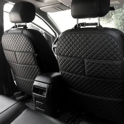 Universal Car Anti Kicks Pad Leather Seat Back Protector, Waterproof Backseat Kick Mats with Organizer Pocket for Kids