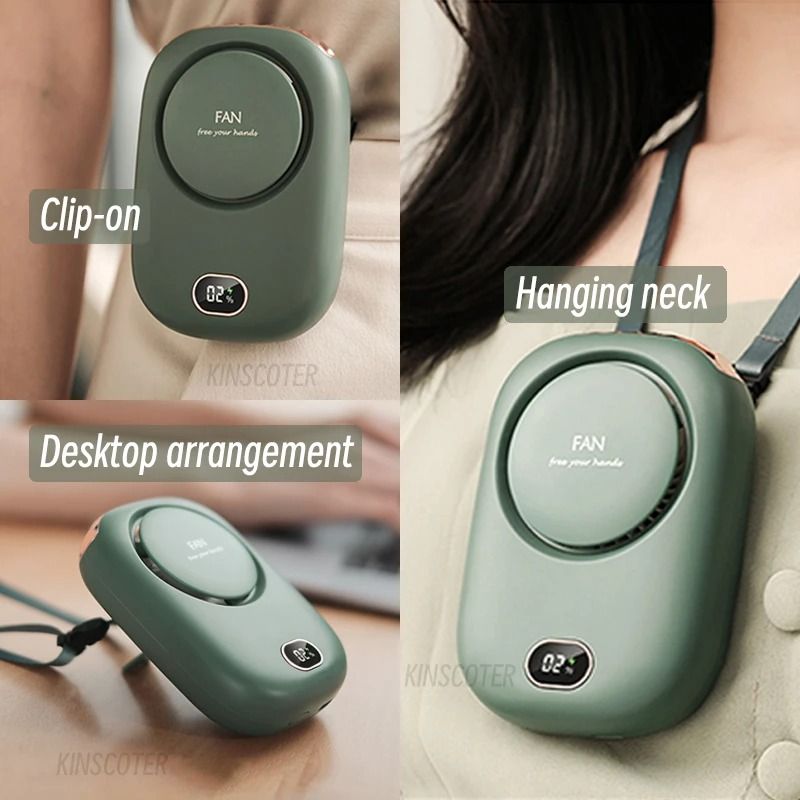 Portable Hanging Neck Fan USB Rechargeable Bladeless Cooler 4