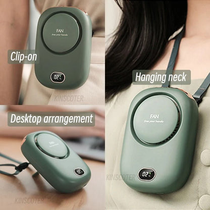 Portable Hanging Neck Fan USB Rechargeable Bladeless Cooler 4